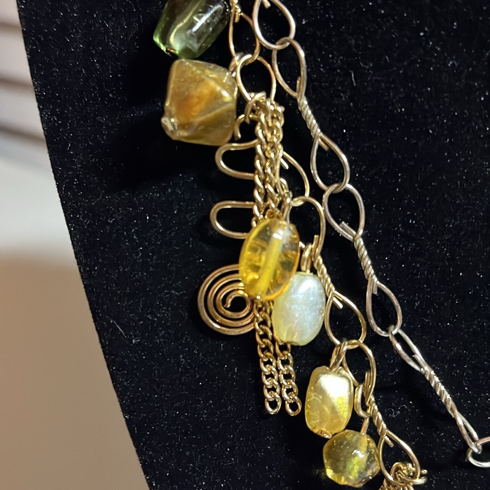 Charm necklace with earth, tone beads - Picture 3 of 5